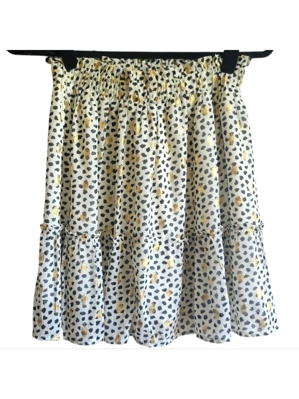 Papillonne Animal Print Skirt Cream Black Gold Large